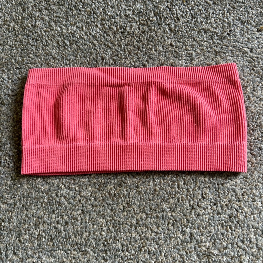 Ribbed Pink Tube Top Bra